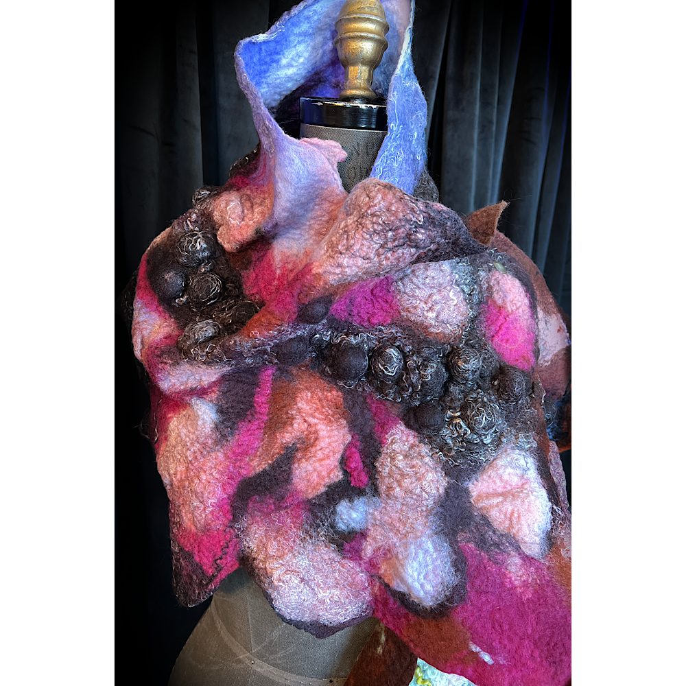Galactic Rose - felted scarf