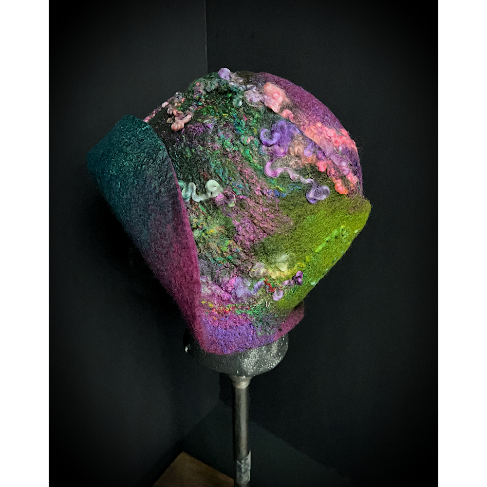 Felted flapper’s hat- 23.5”