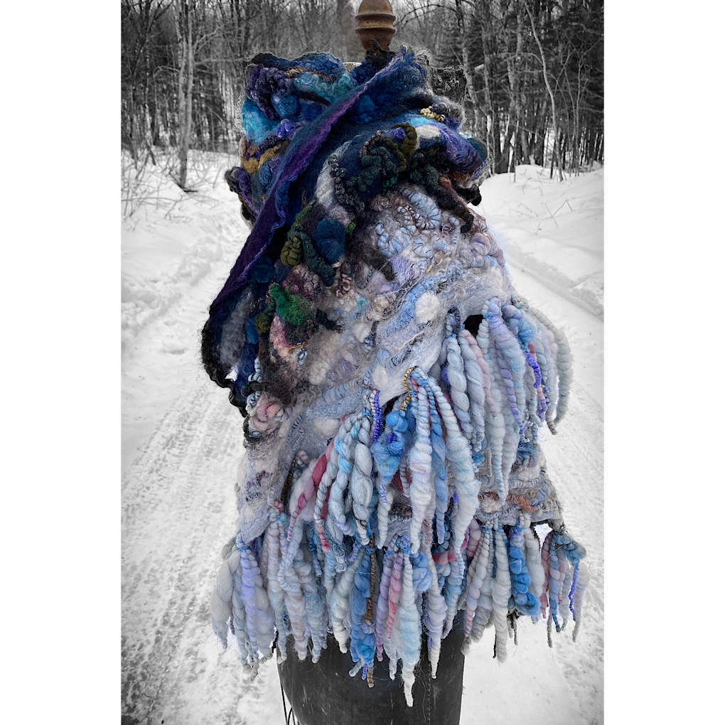 Midnight Snow walk - Felted Shawl