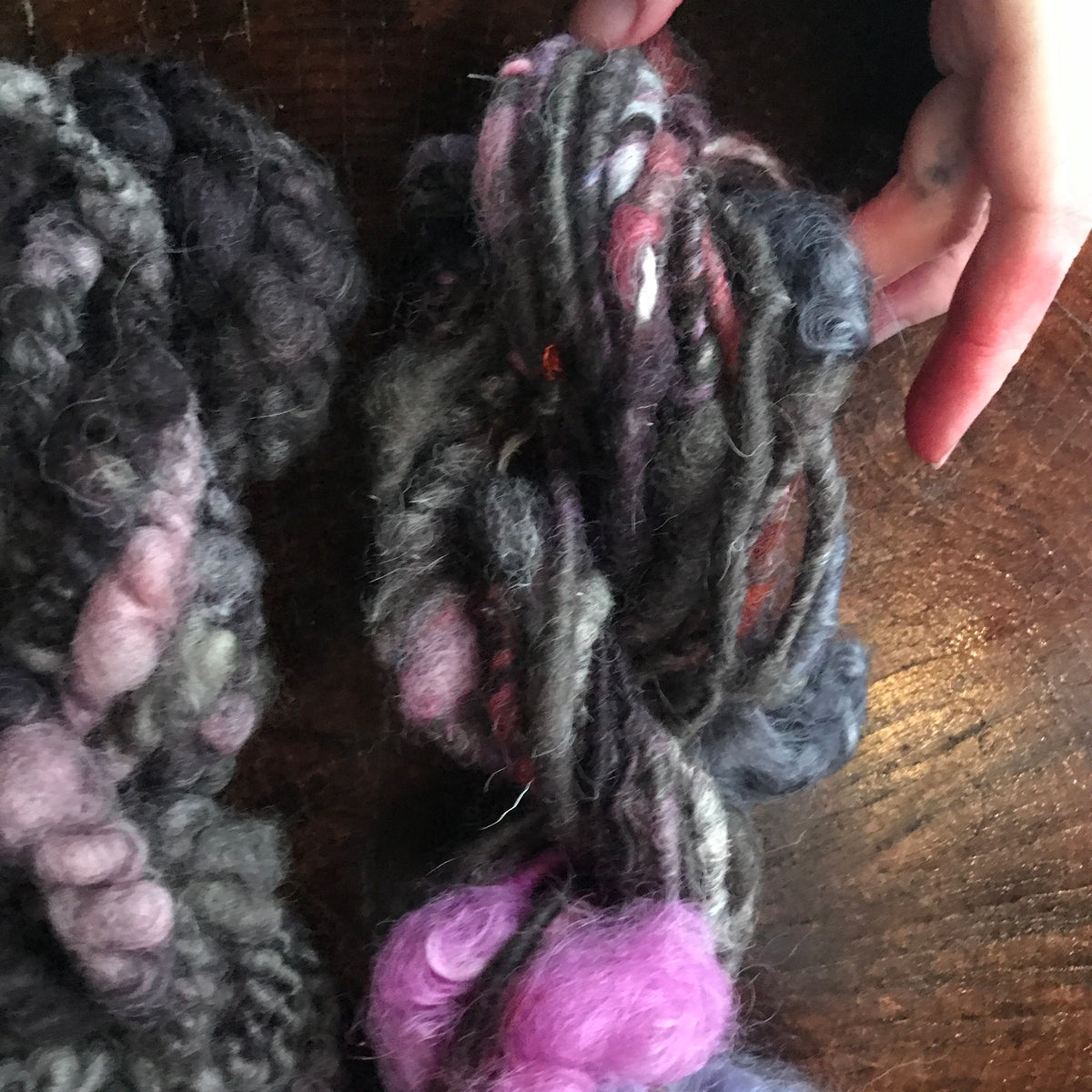 Grey  hand spun yarn DUO 80g - Mynoush