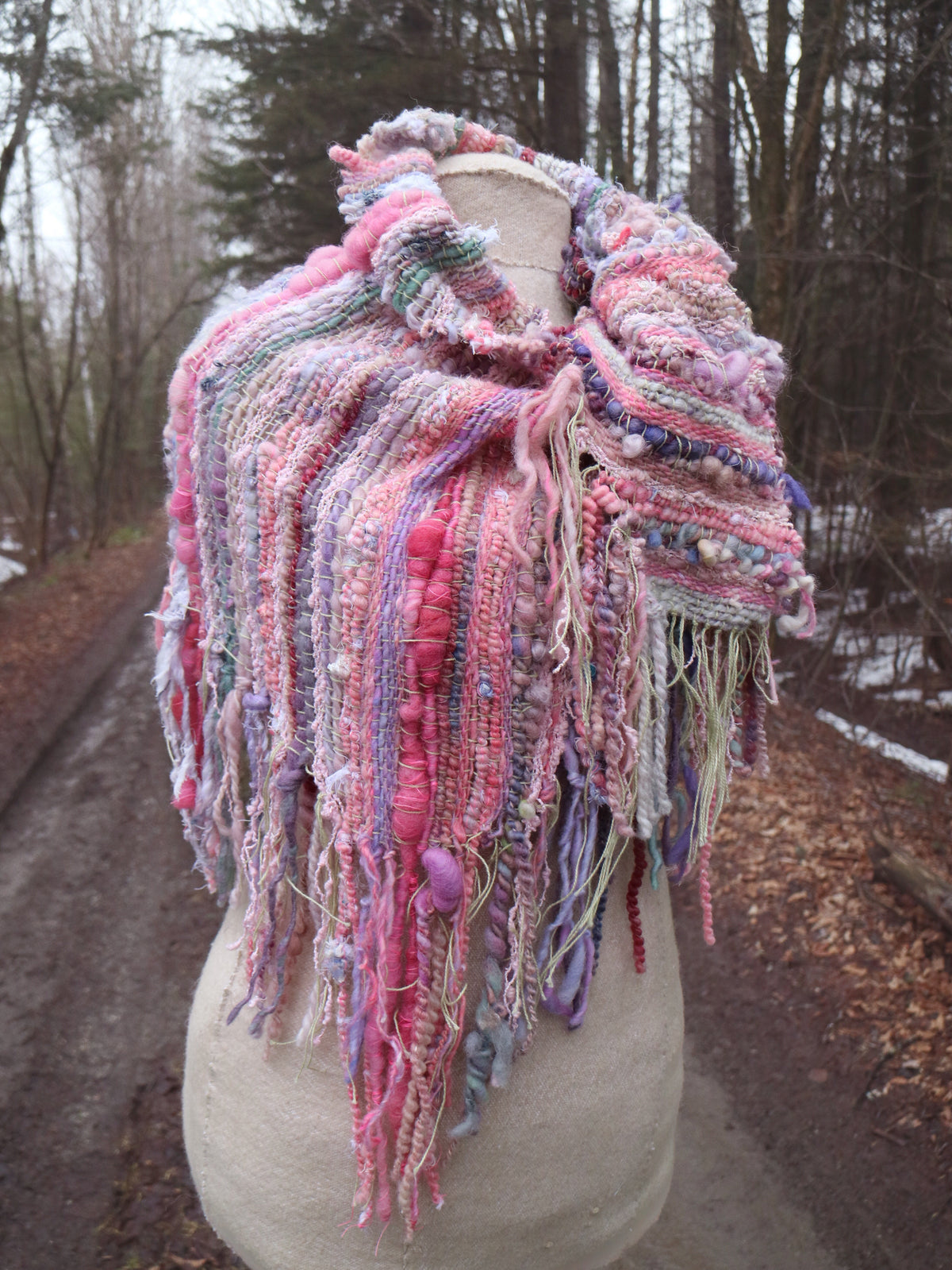 Pink hand woven Summer shawl - Mynoush