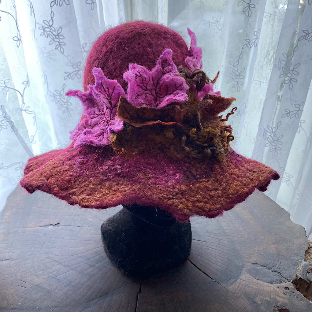 Fall Bloom felted hat