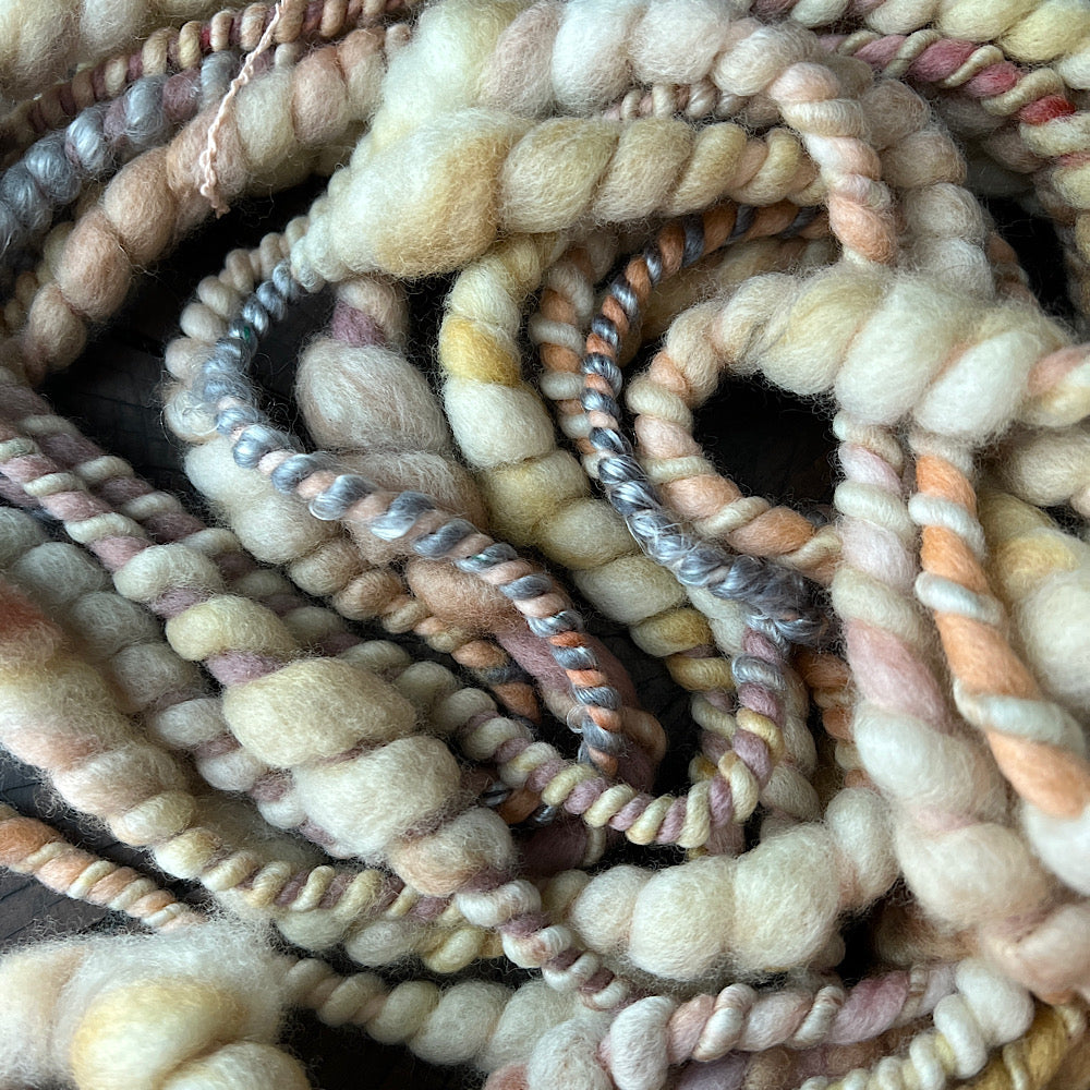 Almond - jumbo 2 ply spiral art yarn