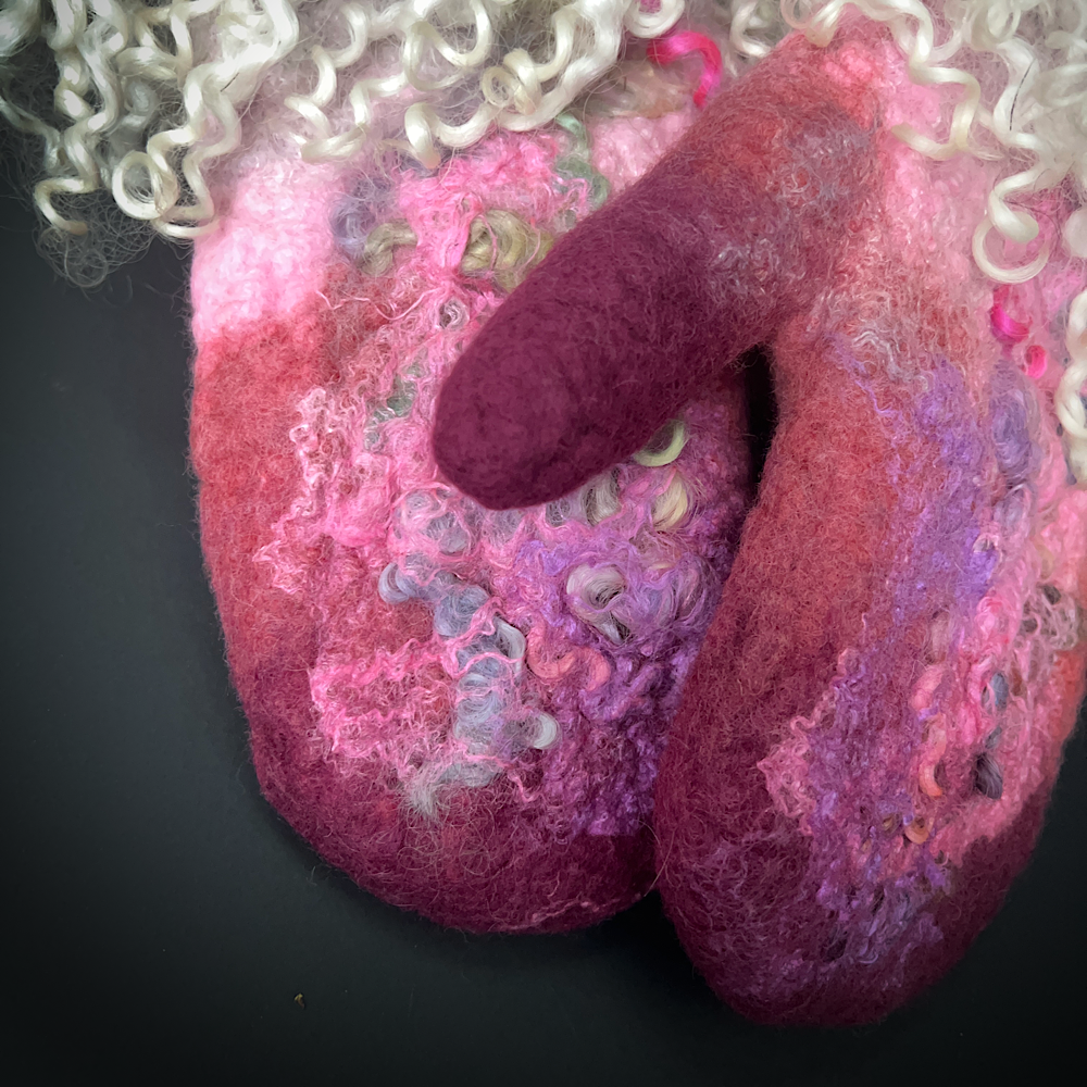 Felted mittens size small medium