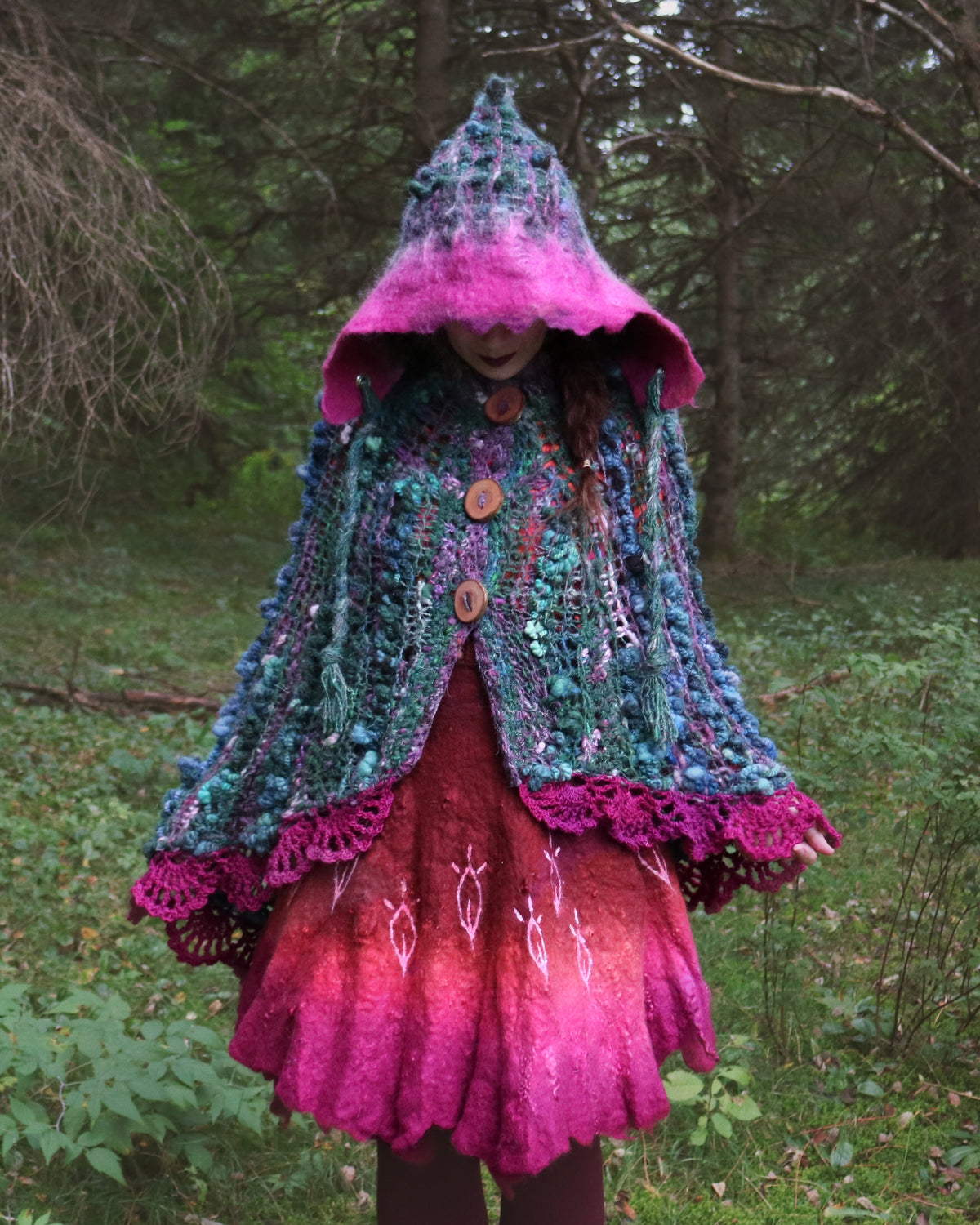 Green knitted shawl  | Châle vert - Mynoush