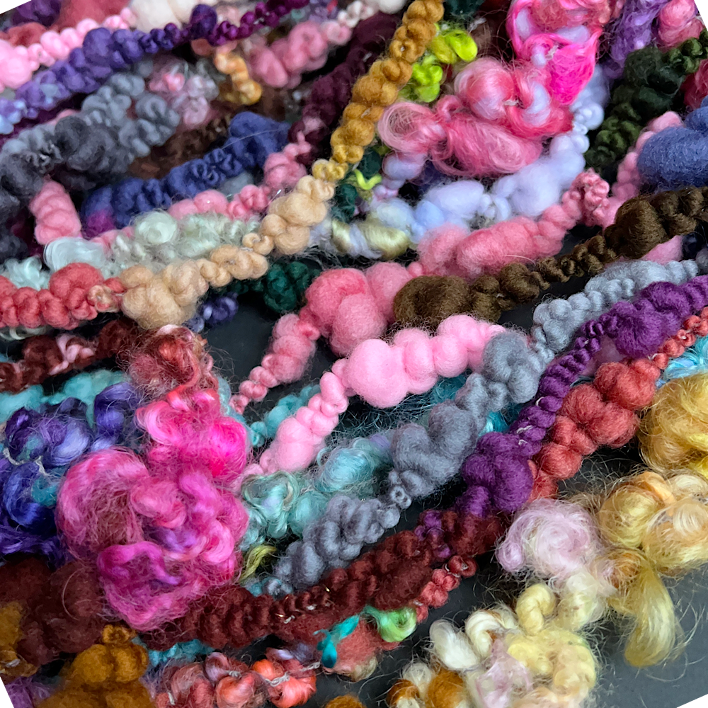 Hand spun art yarn boucle