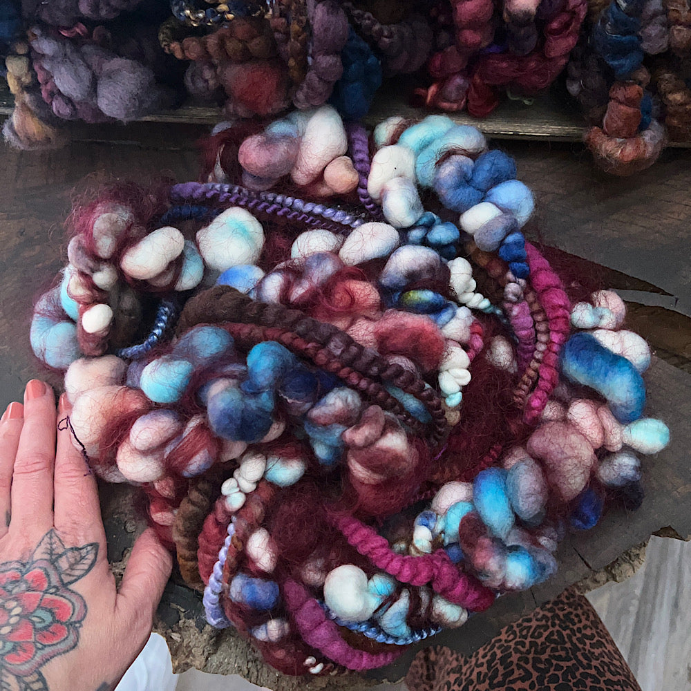 Deep purples Quintet - set of jumbo art yarn