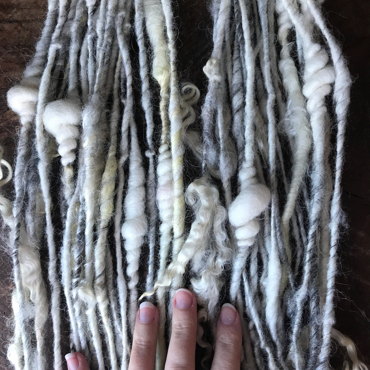 Natural white grey art yarn 100 grams - Mynoush