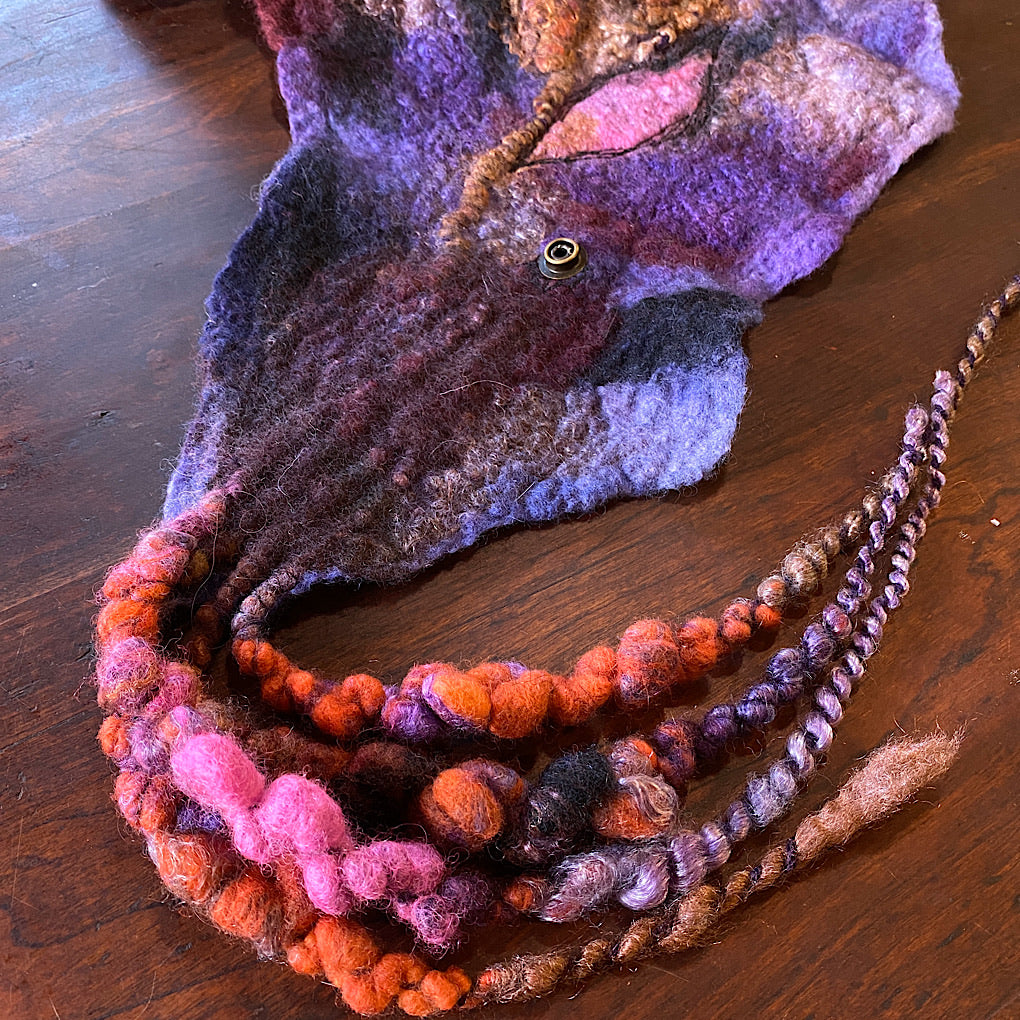 Violet felted scarf