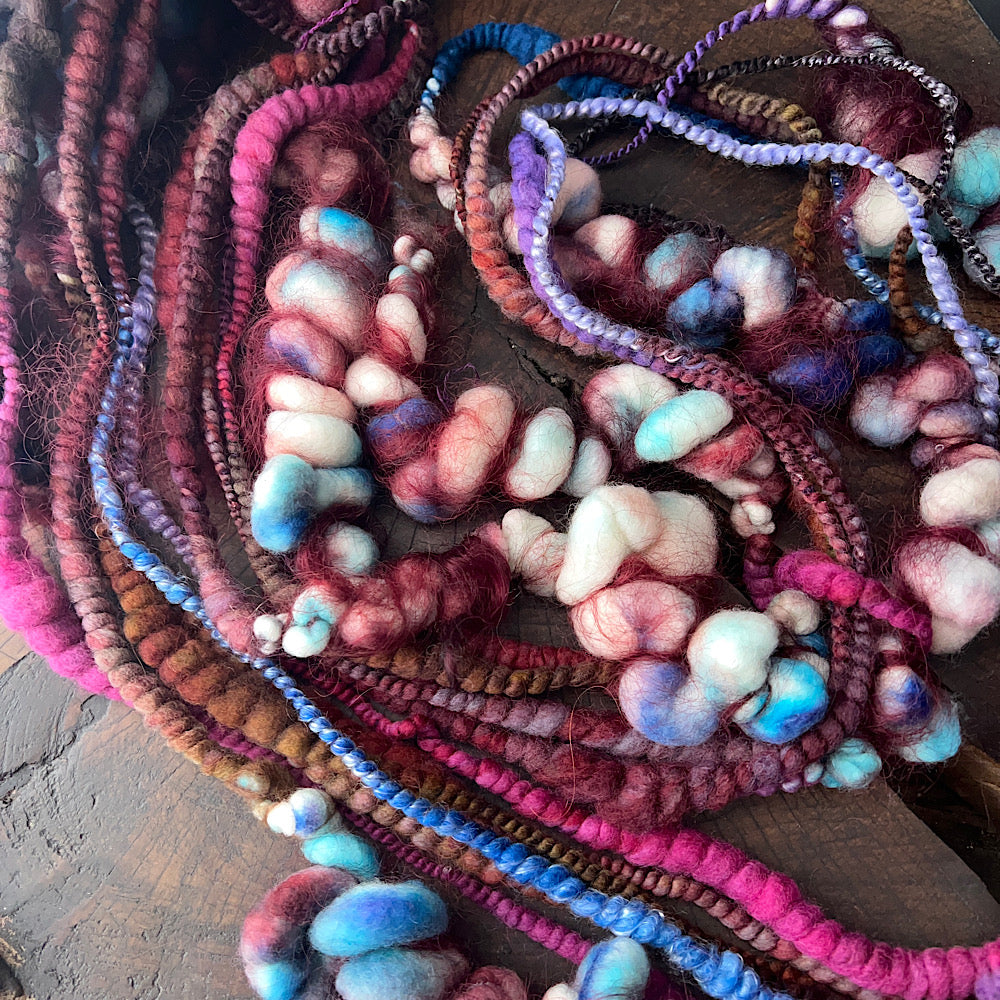 Deep purples Quintet - set of jumbo art yarn