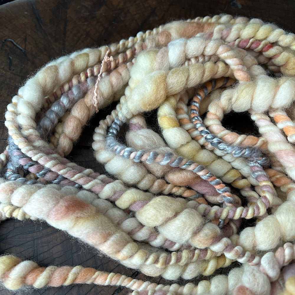 Almond - jumbo 2 ply spiral art yarn