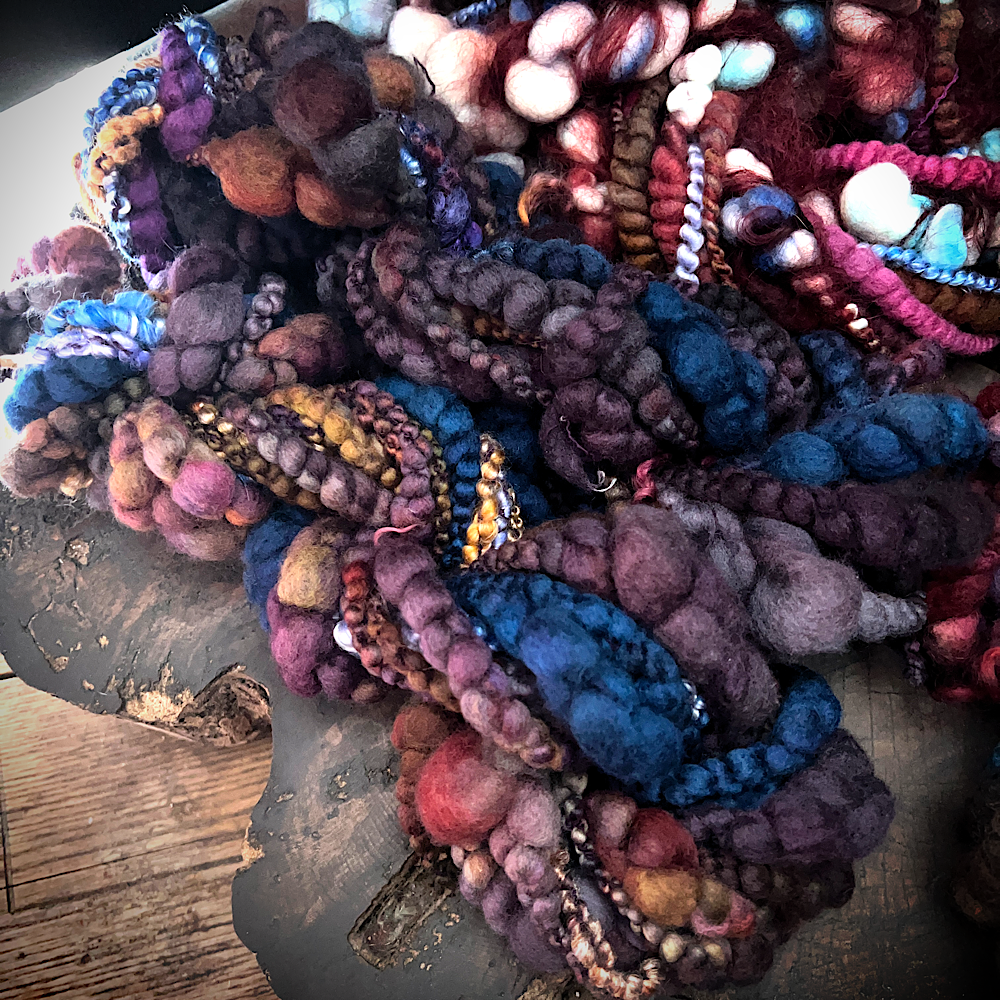 Deep purples Quintet - set of jumbo art yarn