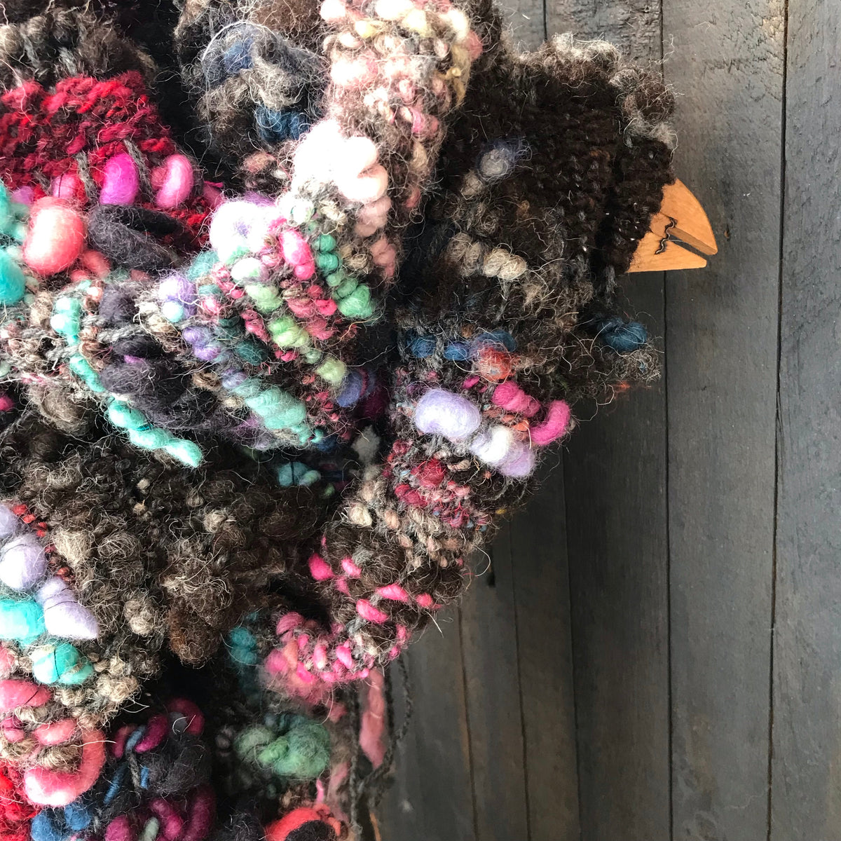 Black scarf 100% Wool - Foulard 100% laine noir - Mynoush