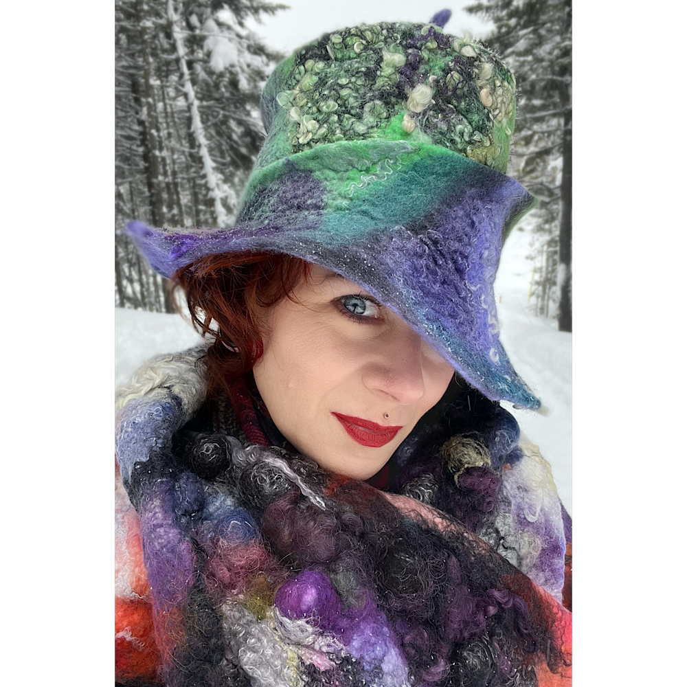 Nebula serie- felted witches hat