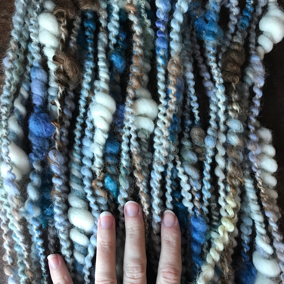 Blue beige art yarn 100g - Mynoush