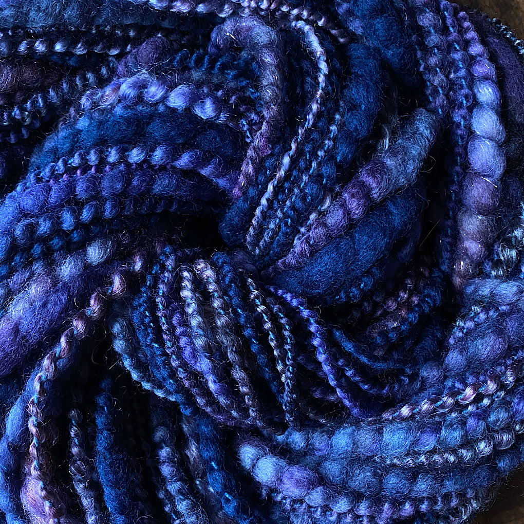 Hand spun yarn with sparkles