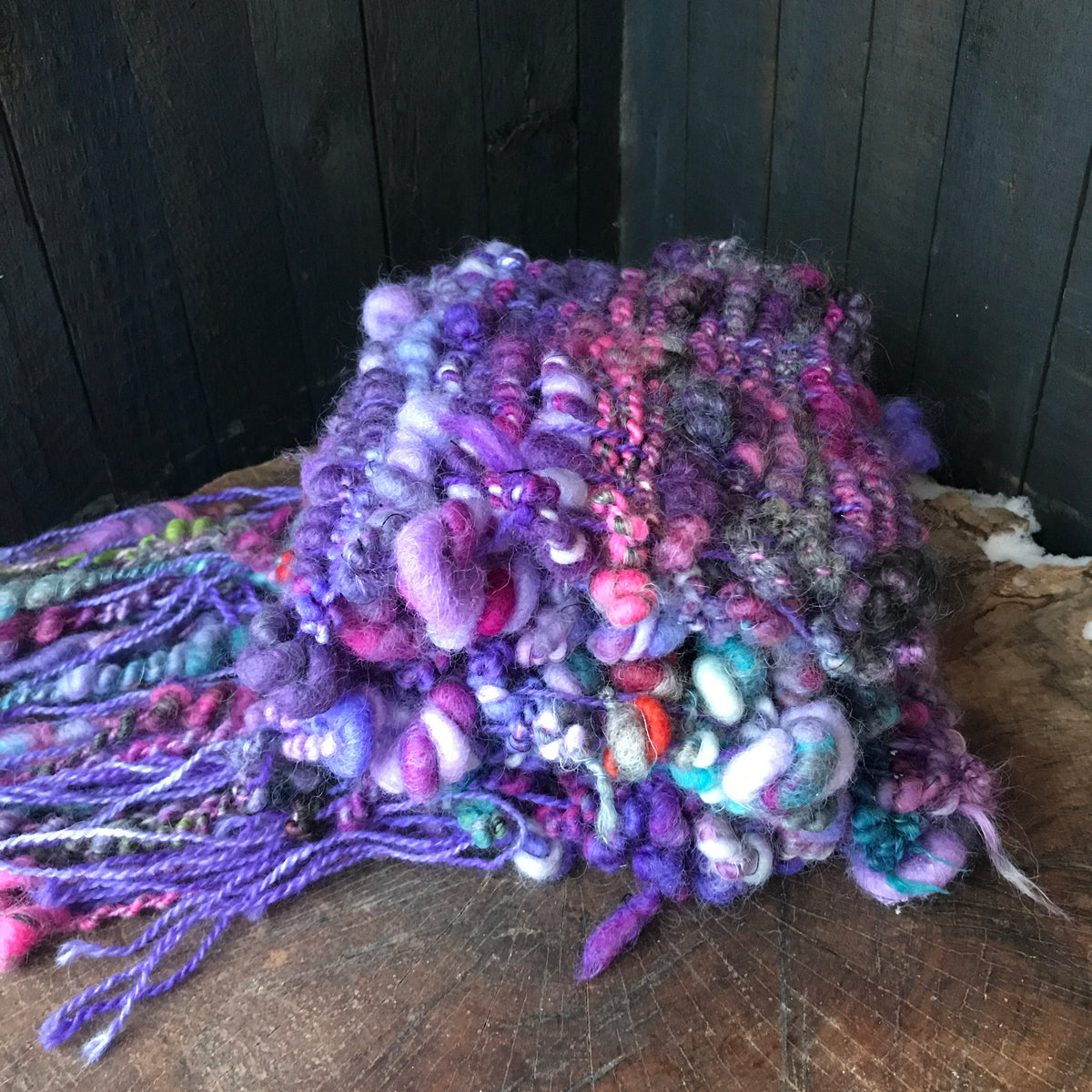 Purple scarf wool alpaca- Foulard mauve laine alpaga - Mynoush