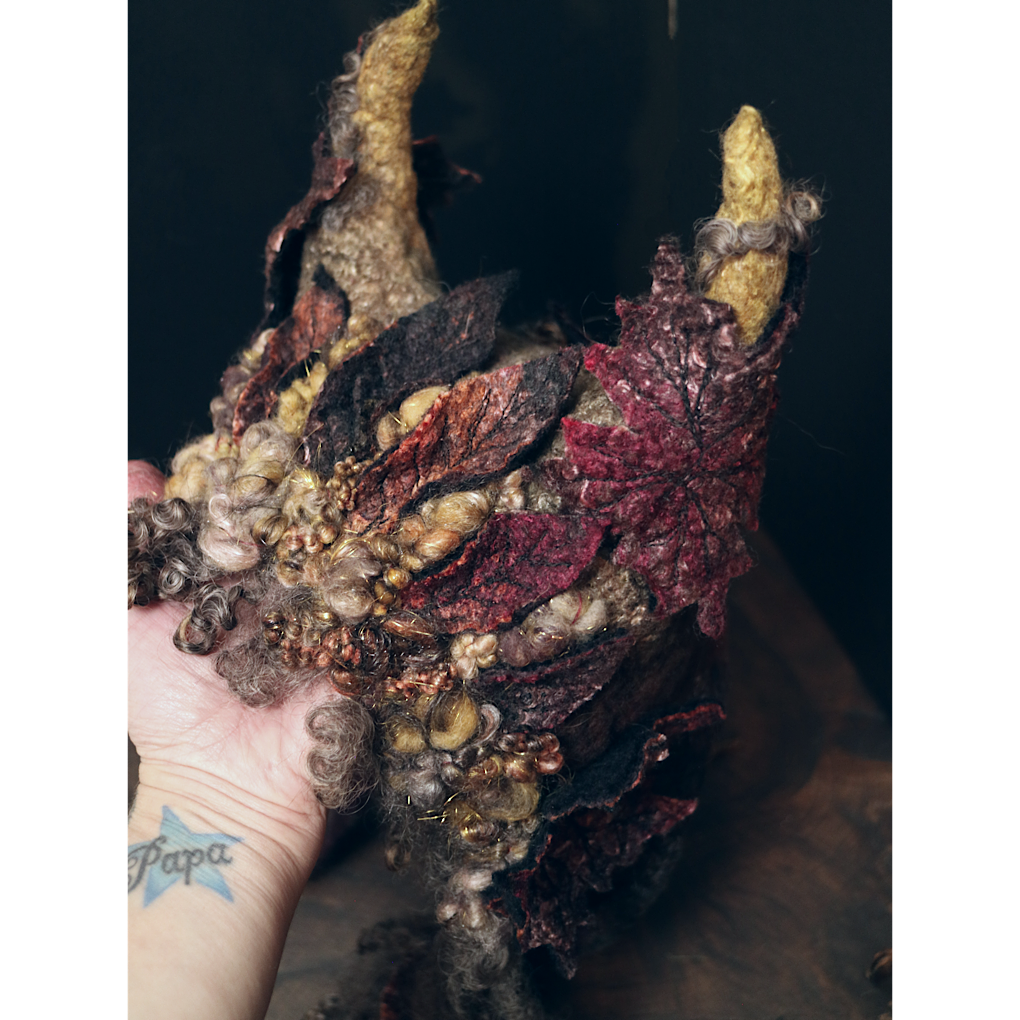 Forest spirit 3 - Fairy felted hood