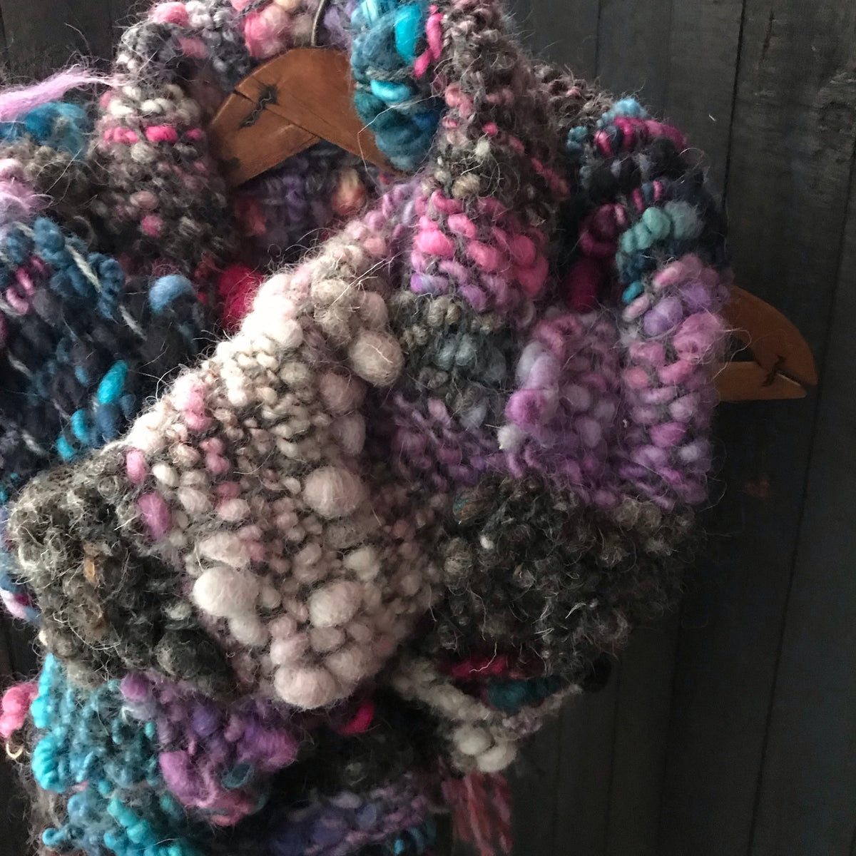 Purple scarf 100% Wool - Foulard 100% laine mauve - Mynoush