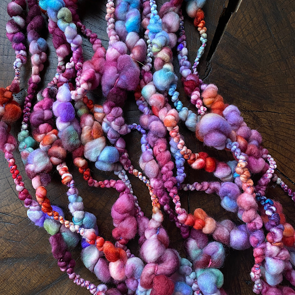 Velours bleu Jumbo boucle Art yarn