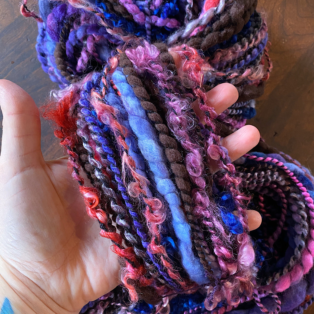 Minuit en automne One-of-a-kind Silk art yarn