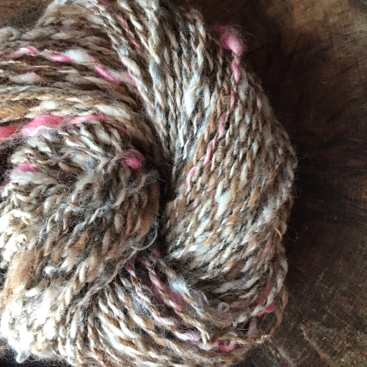 Beige hand spun yarn 120g 102y - Mynoush
