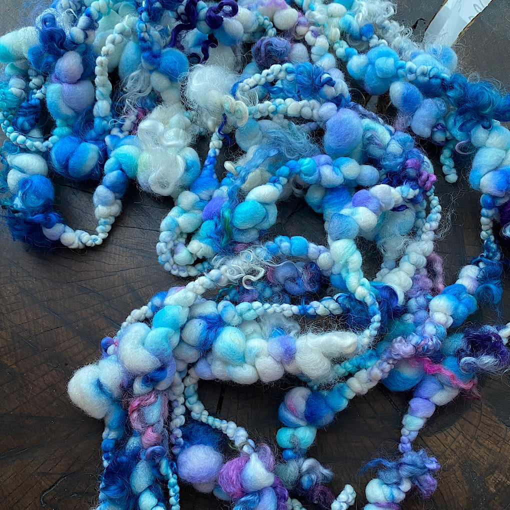 Denim Jumbo boucle art yarn with locks