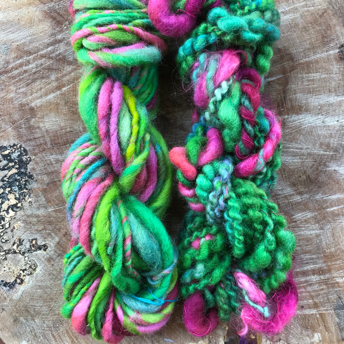 Green hand spun yarn duo 115 grams - Mynoush