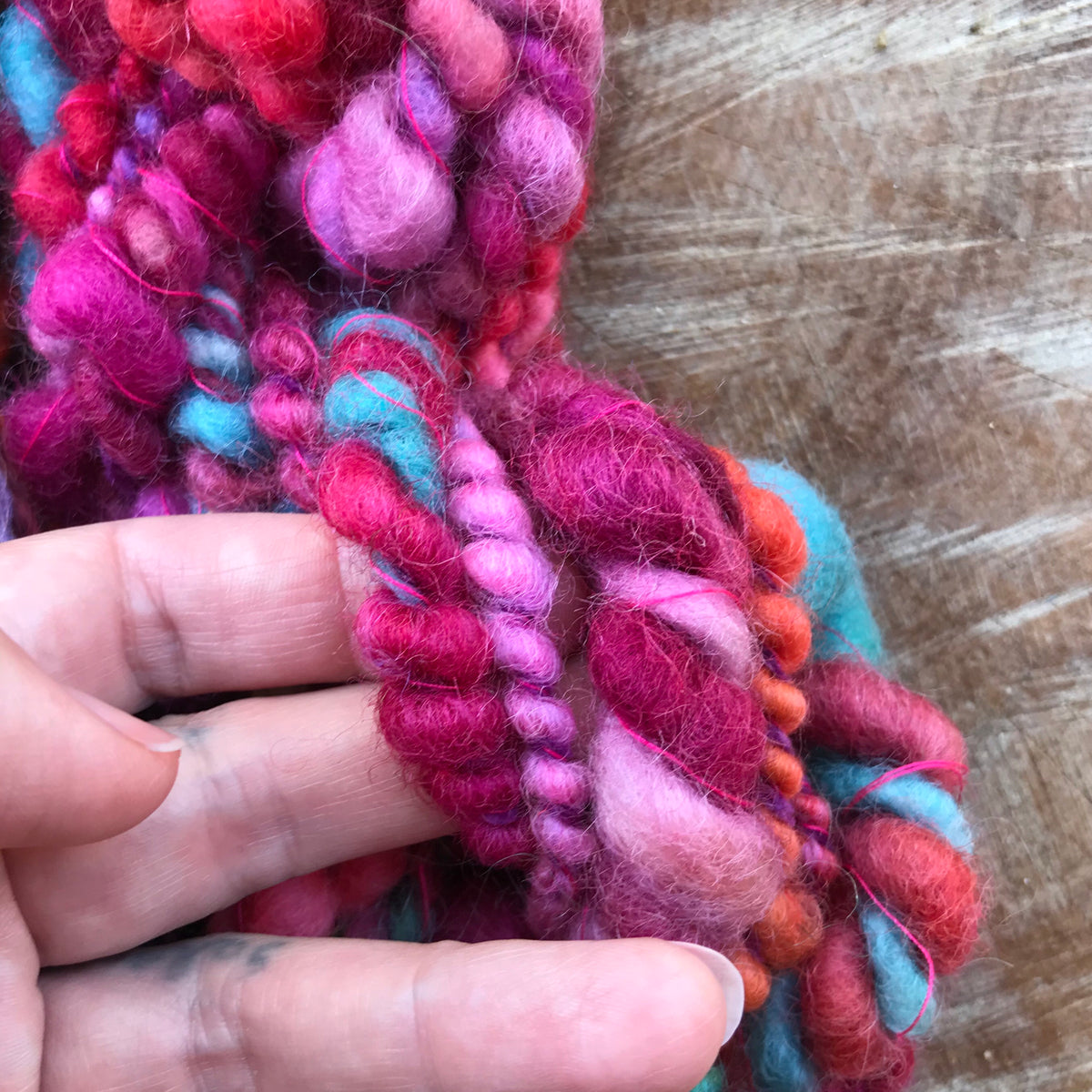 Hand spun yarn kit - wool yarn trio 120 grams - Mynoush