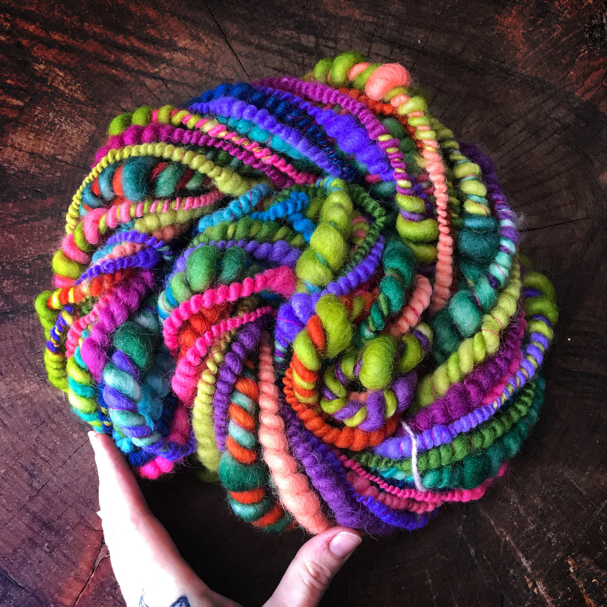 Rainbow green art yarn 100g - Mynoush