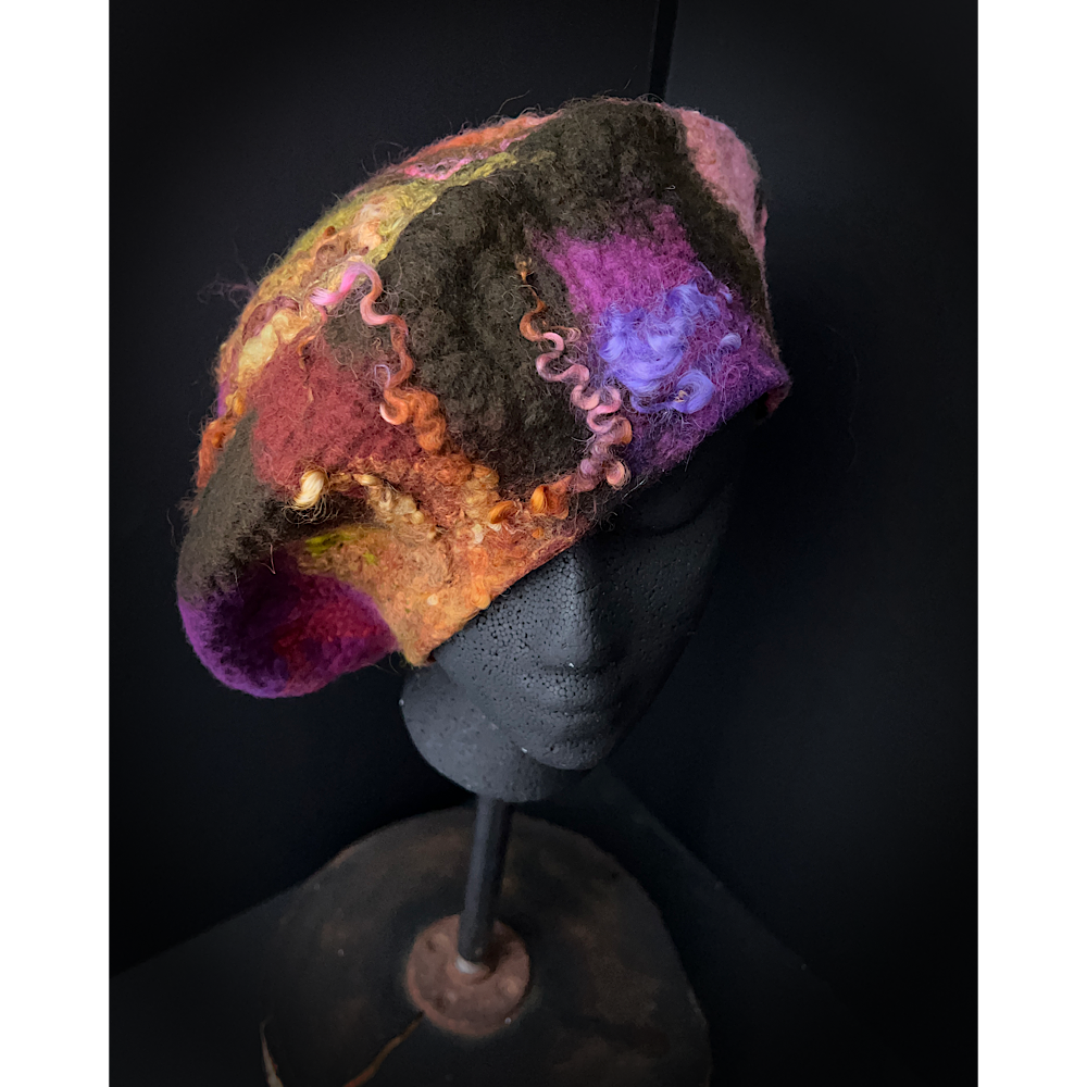 Felted beret size 23” medium