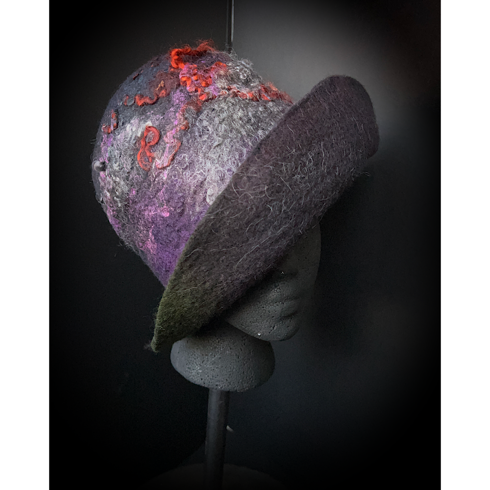 Felted cloche hat- 23.5”