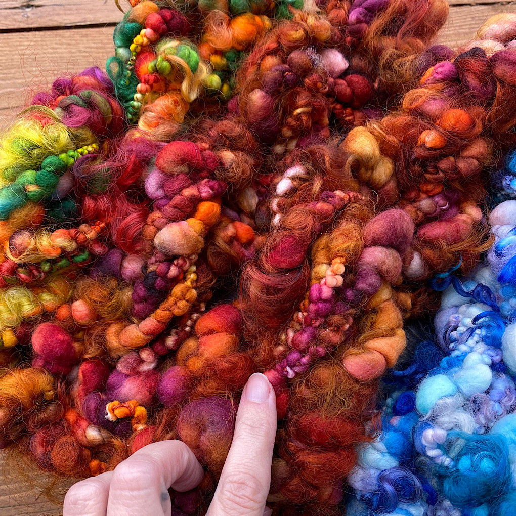 Set of mini jumbo boucle art - weaving kit