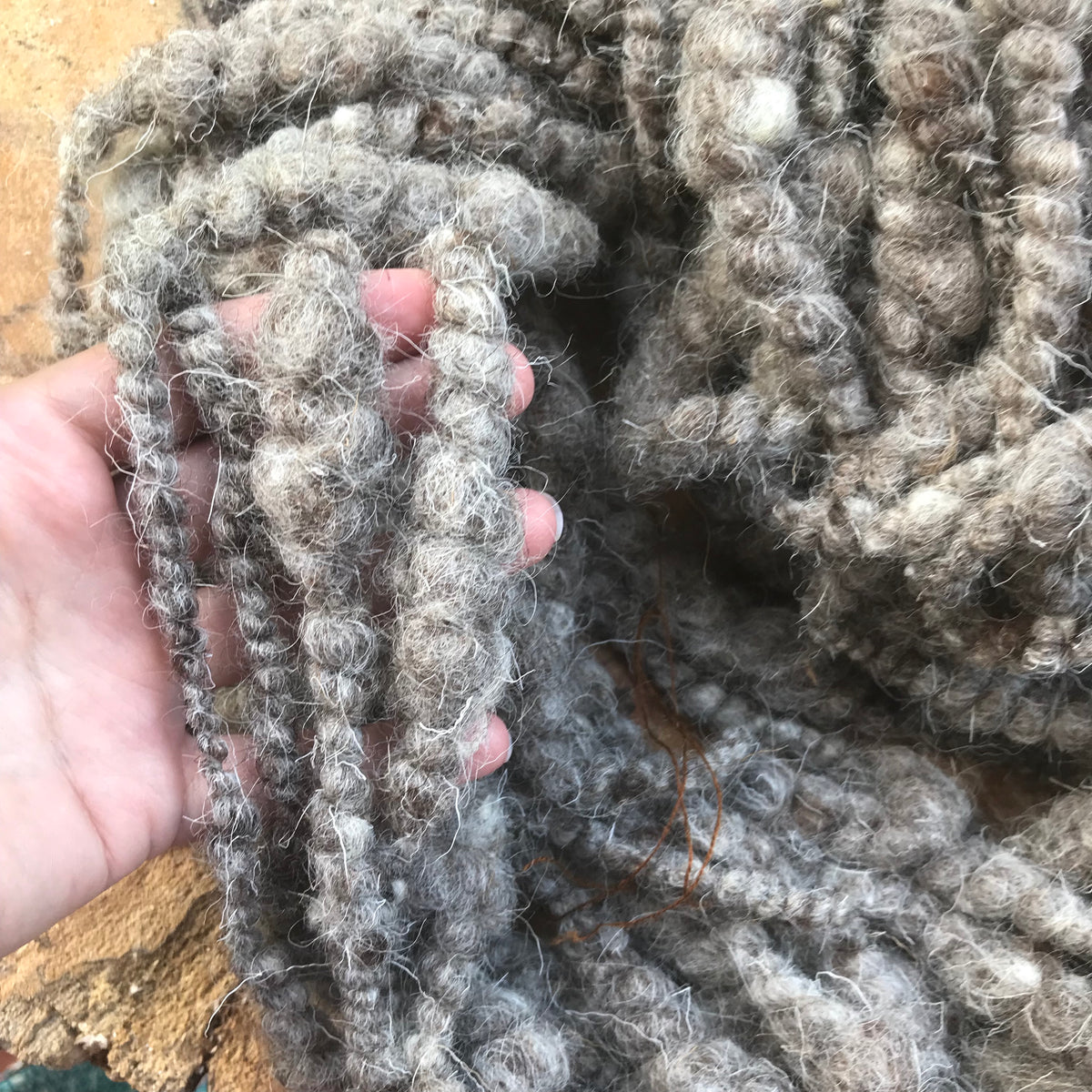 Super chunky grey eco wool yarn 140 grams 24 yards - Mynoush