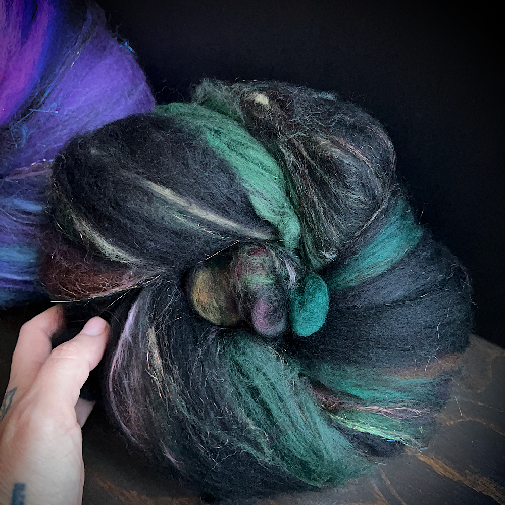 Set of 2 batts for spinning or felting