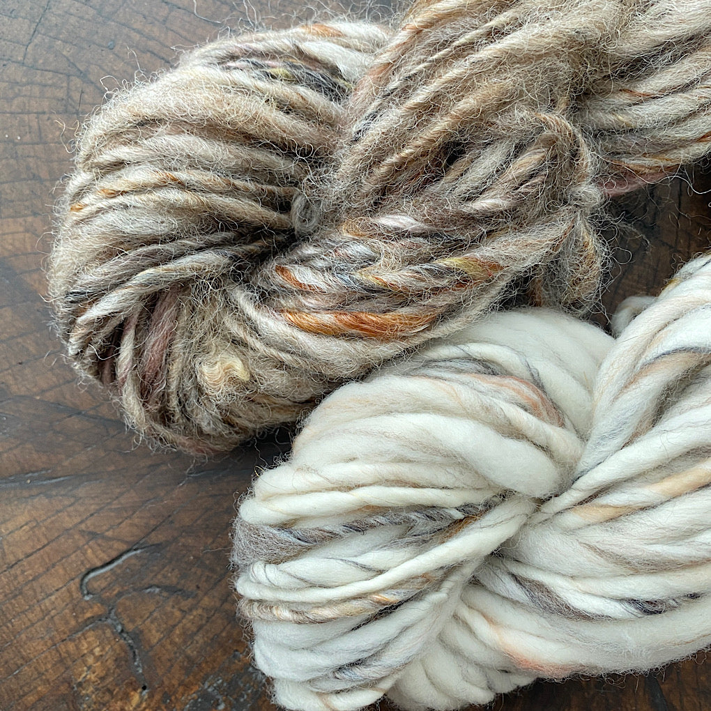 Hand spun yarn duo