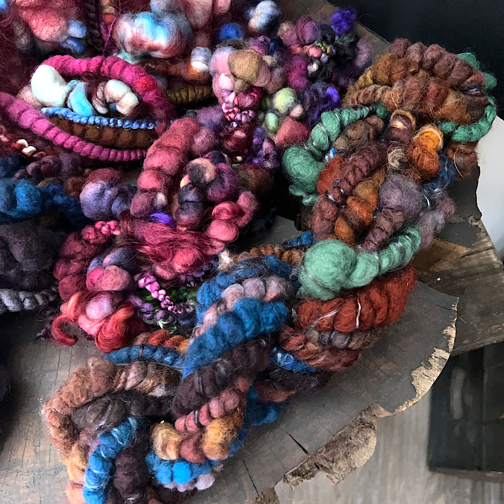 Deep purples Quintet - set of jumbo art yarn