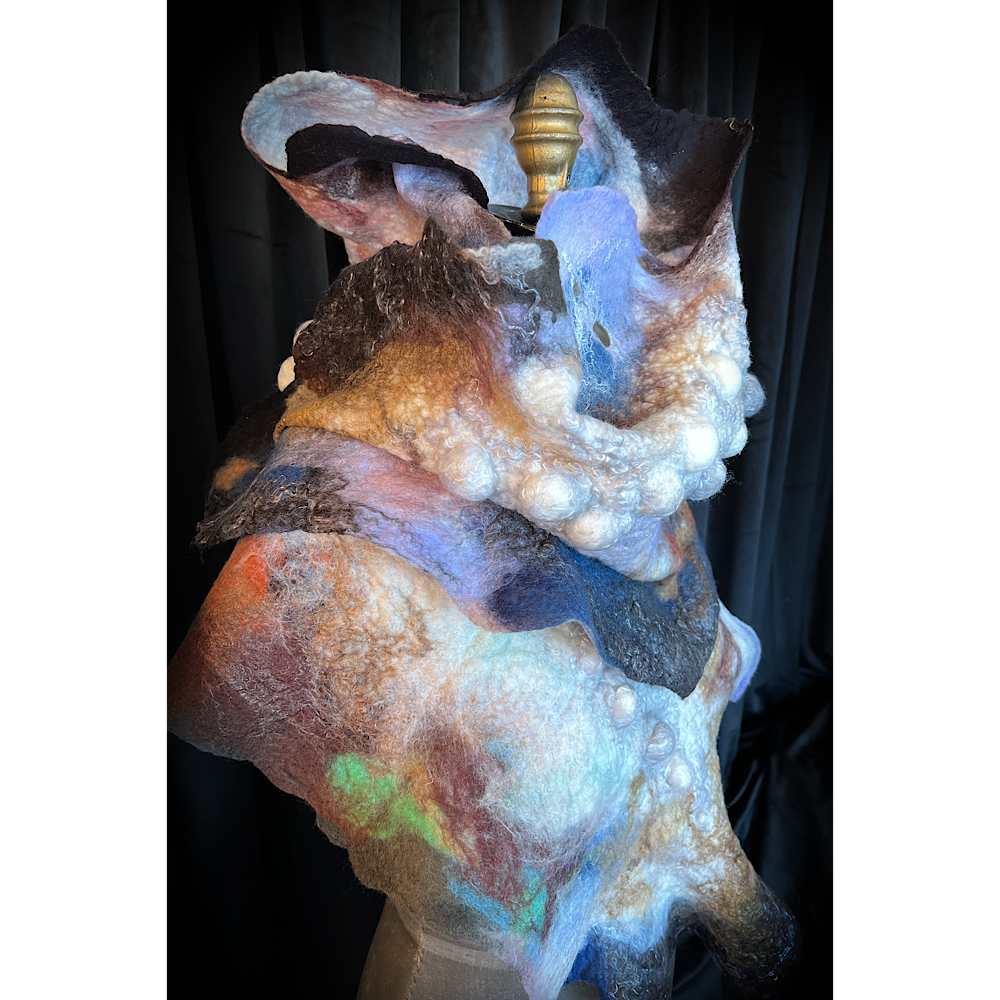Galactic Moth - felted scarf