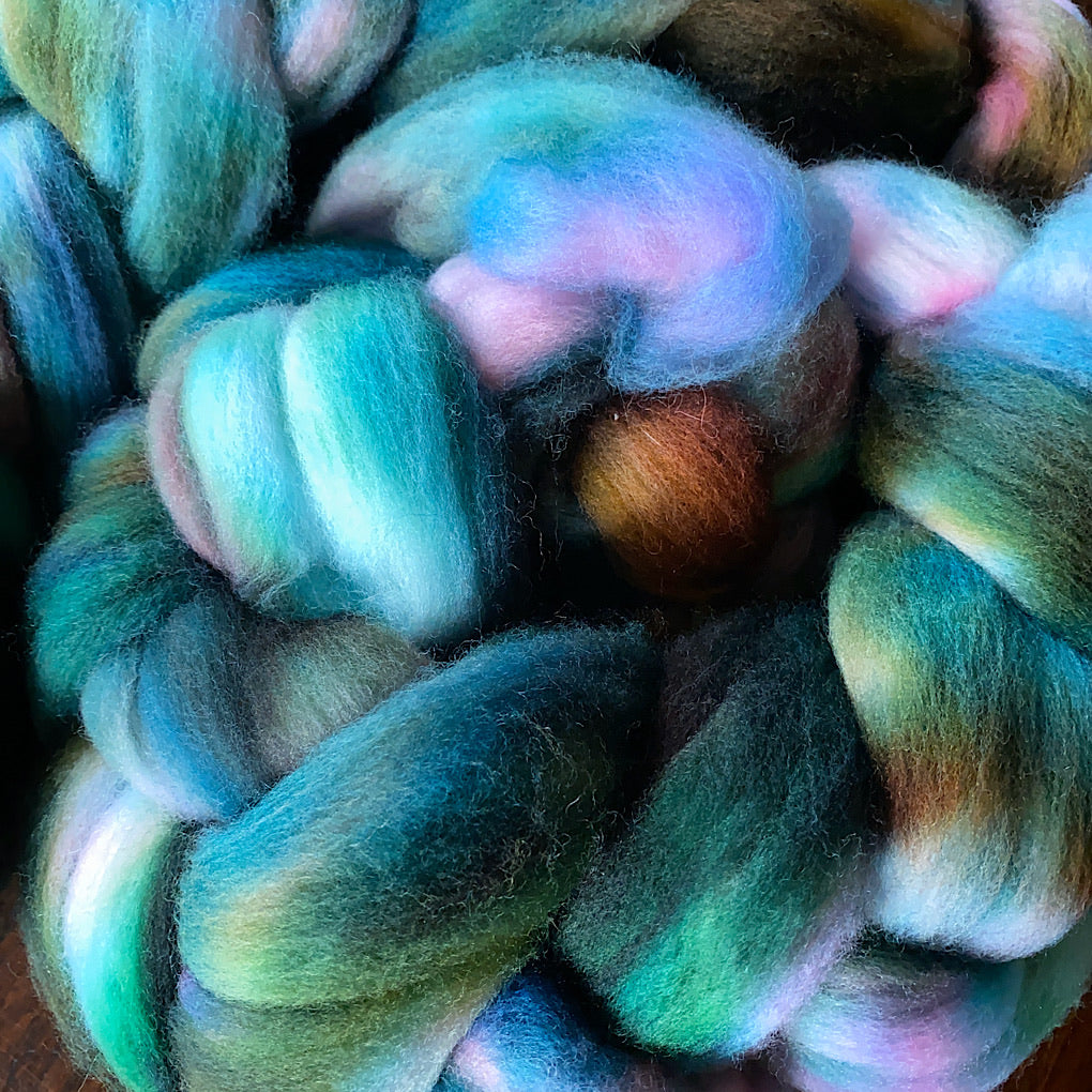Hand painted merino roving