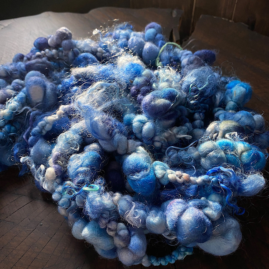 Denim Jumbo boucle art yarn with locks