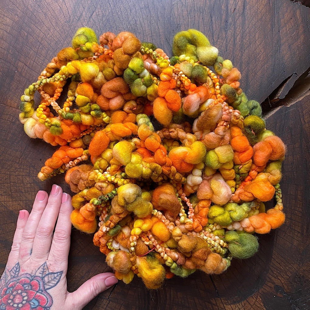 CUSTOM Fresh carrots Jumbo boucle Art yarn