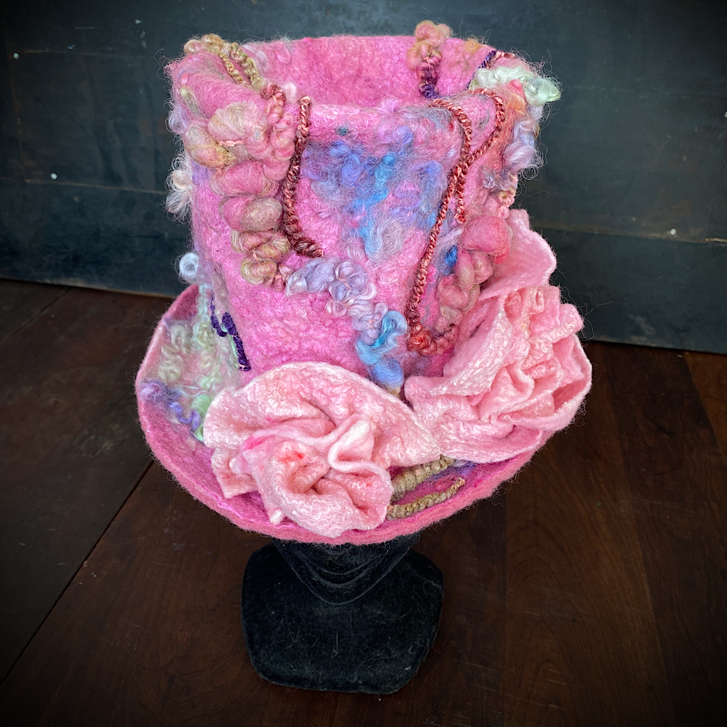 Vintage rose 2 Felted top hat