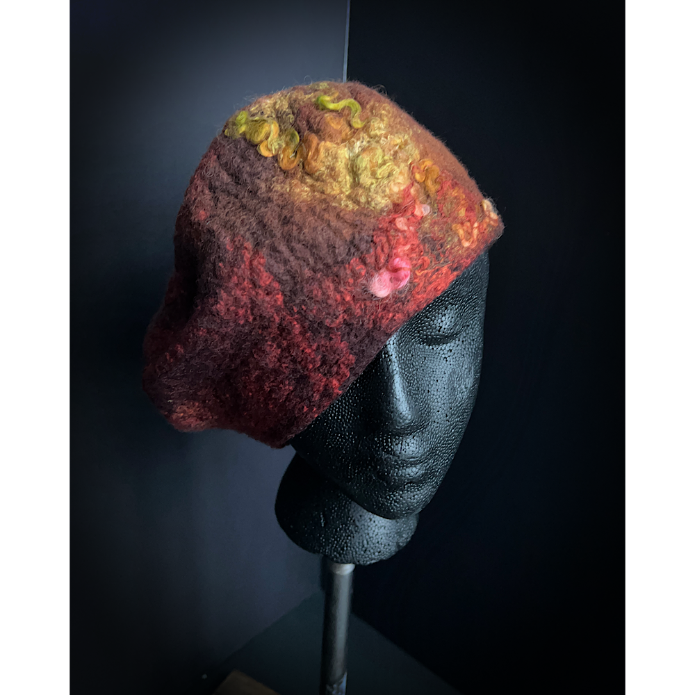 Felted beret size 23.5” medium