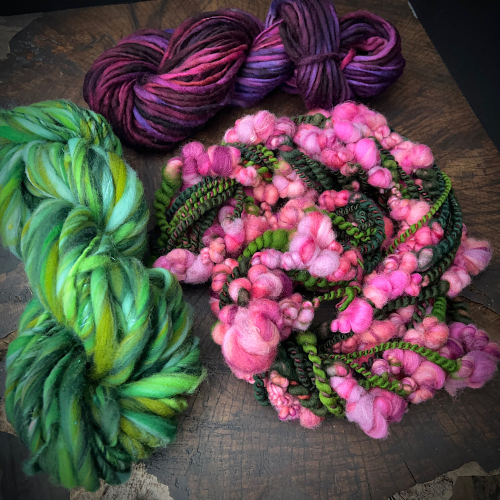 Art yarn trio for weaving 4.7 oz