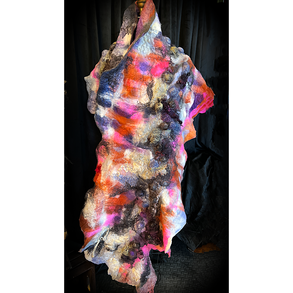 Cosmic Lights - felted scarf