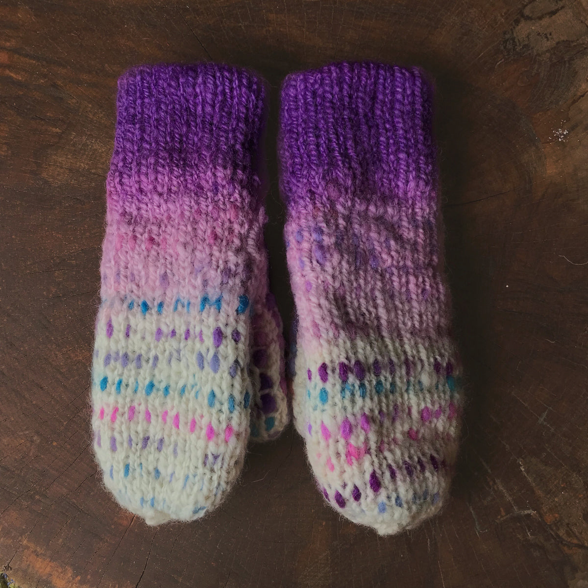 Thrummed mittens knitted with hand spun yarn | one size - Mynoush