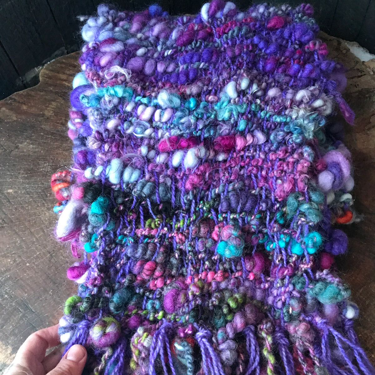 Purple scarf wool alpaca- Foulard mauve laine alpaga - Mynoush