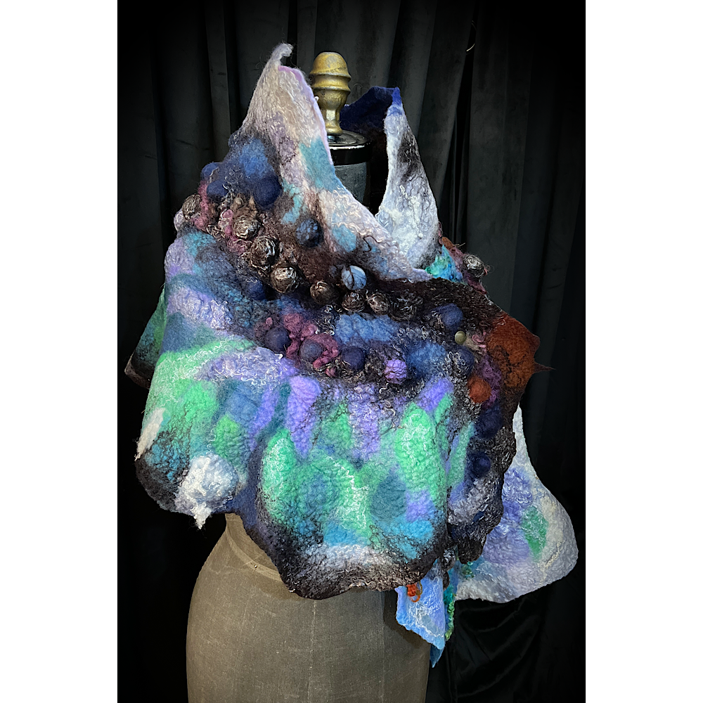 Cosmic Breath - felted scarf