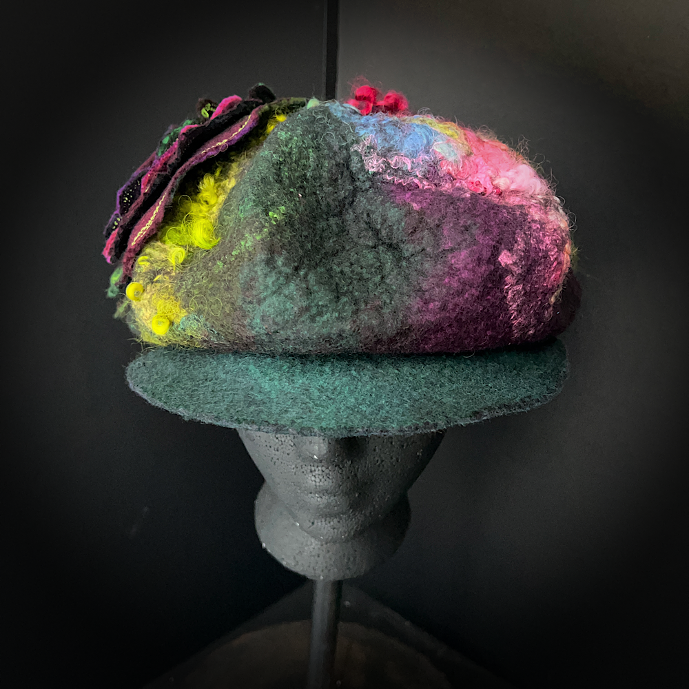 Felted oversized newsboy hat size 23.5”