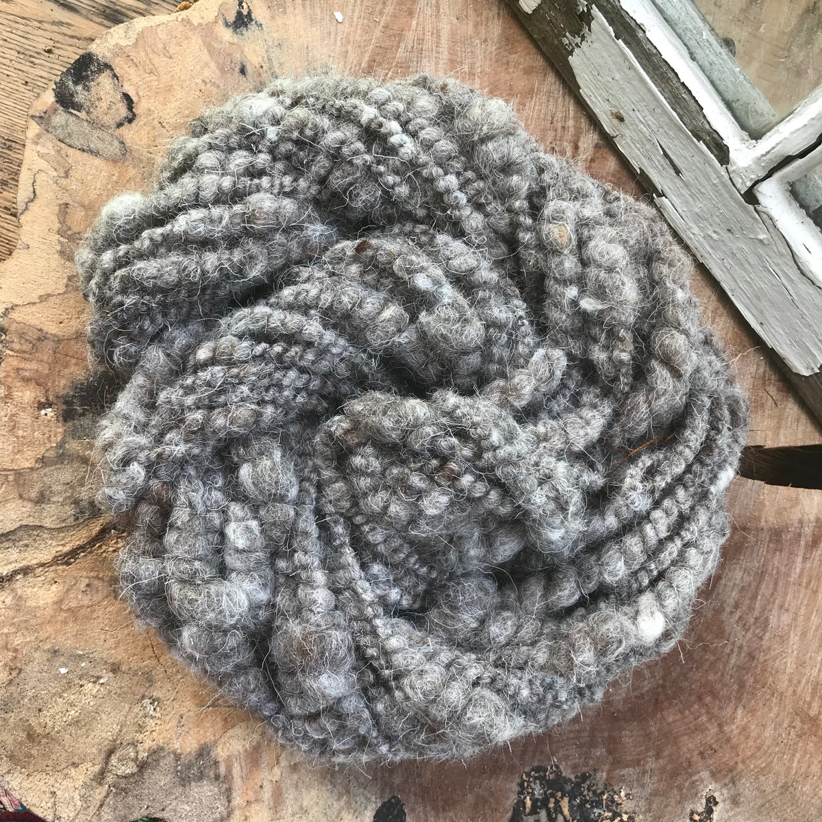 Super chunky grey eco wool yarn 140 grams 24 yards - Mynoush